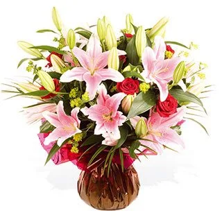 Pink Lilies with Roses
