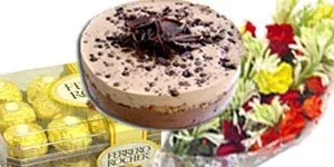 Medium Bouquet - 2 Lbs Hotel Cake and Chocolates