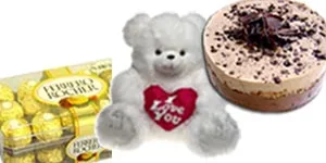 Bear- Chocolates and 2Lbs Hotel Cake