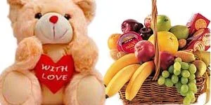 Cute Bear with Fruit Basket