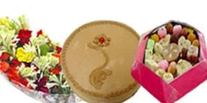 Flower Bunch with 2Lbs Cake and 4kg Mithai