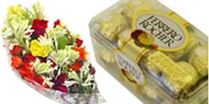 Flower Bunch with Chocolates